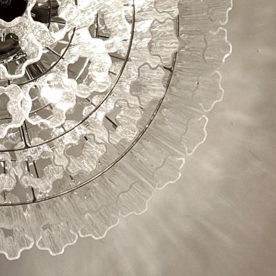 Bespoke Italian Art Deco Design Crystal Murano Glass Nickel Modern Chandelier