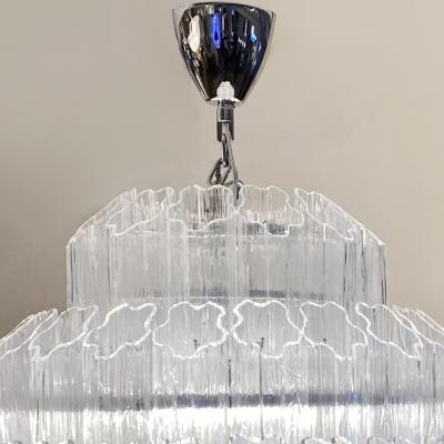 Bespoke Italian Art Deco Design Crystal Murano Glass Nickel Modern Chandelier