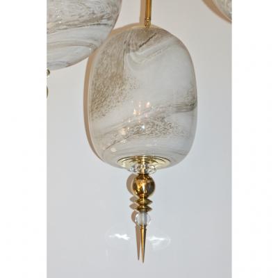Bespoke Italian Brass Cream White Alabaster Glass Cylinder Pendant Lantern