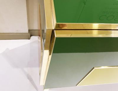 Bespoke Italian Green Orange Yellow Gray Geometric Postmodern Cabinet Sideboard