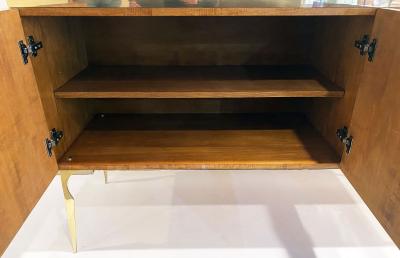 Bespoke Italian Green Orange Yellow Gray Geometric Postmodern Cabinet Sideboard