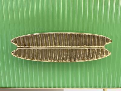 Bespoke Italian Green Yellow Brown Gray Blue Modern Brass 6 Drawer Dresser Chest