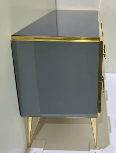 Bespoke Italian Green Yellow Brown Gray Blue Modern Brass 6 Drawer Dresser Chest