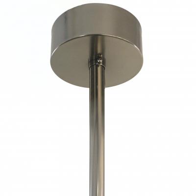 Bespoke Italian Gun Metal Crystal Murano Glass Flush Mount Drum Chandelier