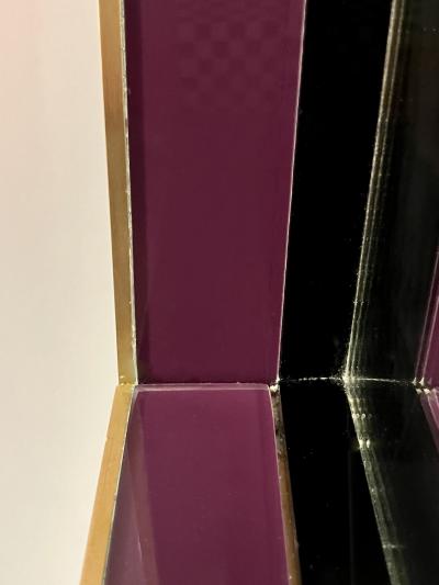 Bespoke Italian Mondrian Decor Orange Yellow Gray Black White Gold Glass Mirror