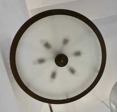 Bespoke Italian Pewter Finish Crystal Murano Glass Flush Mount Drum Chandelier