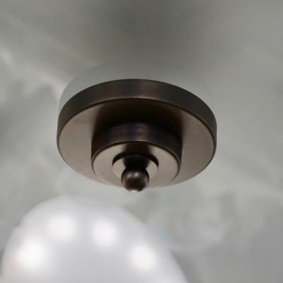 Bespoke Italian Pewter Finish Crystal Murano Glass Flush Mount Drum Chandelier