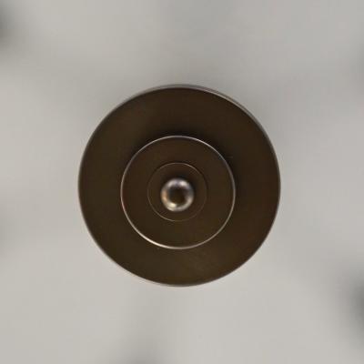 Bespoke Italian Pewter Finish Crystal Murano Glass Flush Mount Drum Chandelier