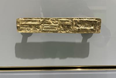 Bespoke Italian Post Modern Blue Turquoise Gray Glass 6 Drawer Semainier Chest