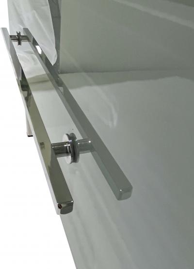 Bespoke Italian Post Modern Pink Gray Glass 3 Drawer Nickel Chest Nightstand