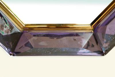 Bespoke Octagon Amethyst Murano Glass Mirror in Stock