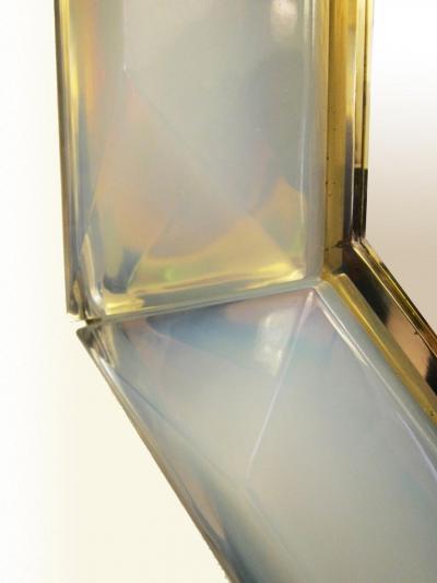 Bespoke Octagon Iridescent Opaline Murano Glass Mirror in Stock
