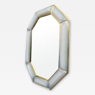 Bespoke Octagon Iridescent Opaline Murano Glass Mirror in Stock
