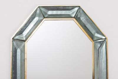 Bespoke Octagon Sea Green Murano Glass Mirror in Stock