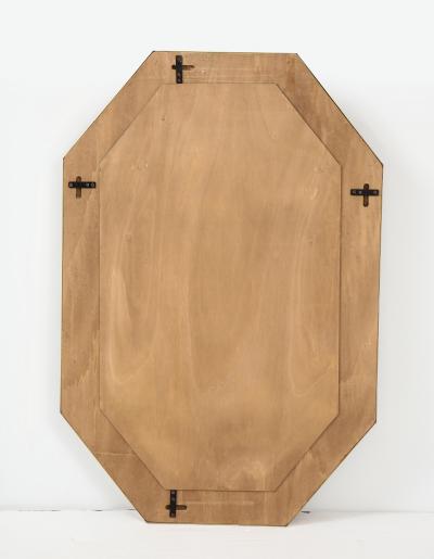 Bespoke Octagonal Pink Murano Glass and Brass Mirror