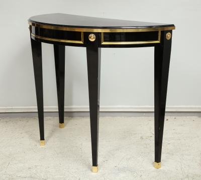 Bespoke Pair of Consoles in the Neoclassic Style with Brass Banding
