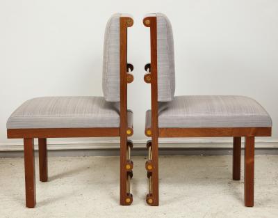 Bespoke Pair of Mahogany Library Chairs by Amir Khamneipur