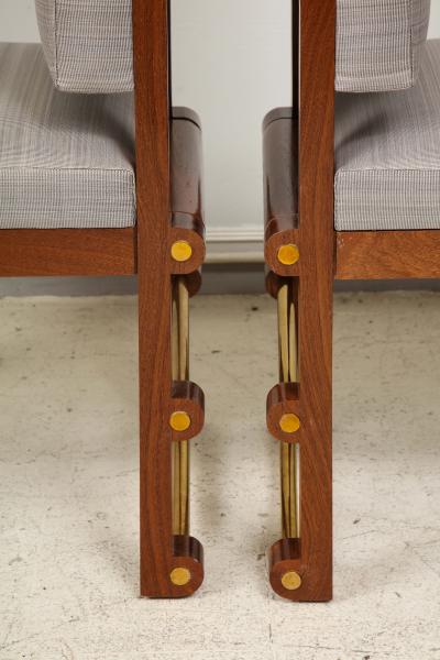 Bespoke Pair of Mahogany Library Chairs by Amir Khamneipur