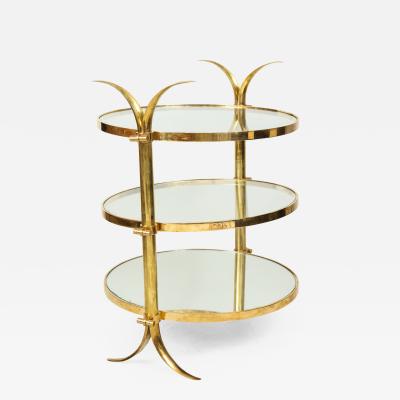 Bespoke Three Tiered Brass Tulip Table by Amir Khamneipur