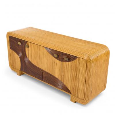 Betty Cobonpue Betty Cobonpue Mid Century Rattan Credenza