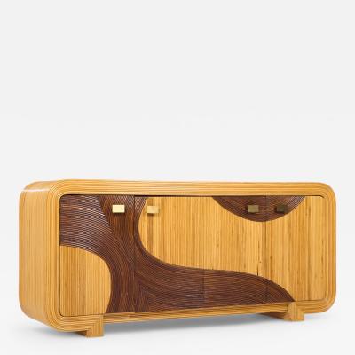 Betty Cobonpue Betty Cobonpue Mid Century Rattan Credenza