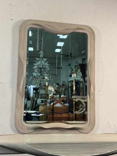 Betty Cobonpue ORGANIC MODERNIST PENCIL REED BAMBOO MIRROR AND MATCHING CONSOLE