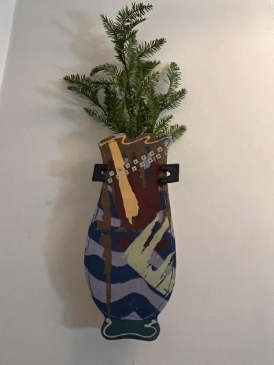 Betty Woodman COLORFUL ABSTRACT DESIGN POST MODERN CERAMIC WALL VASE