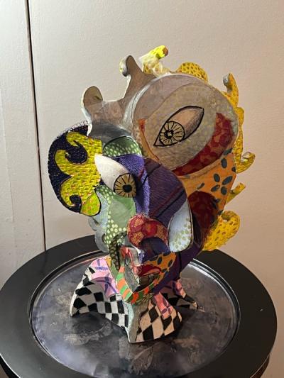 Betty Woodman PICASSO STYLE CUBIST POTTERY HEAD ATTRIBUTED TO BETTY WOODMAN