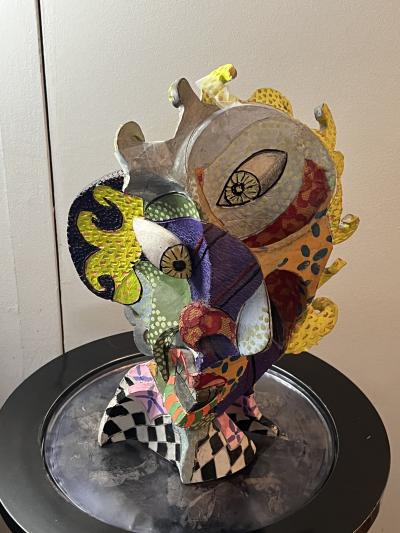 Betty Woodman PICASSO STYLE CUBIST POTTERY HEAD ATTRIBUTED TO BETTY WOODMAN