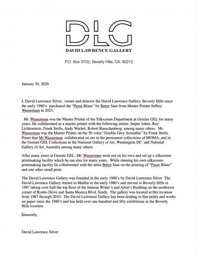 Betye Saar Passe Blanc African American Female Artist