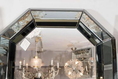 Beveled Gray Glass Octagon Mirror