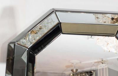 Beveled Gray Glass Octagon Mirror