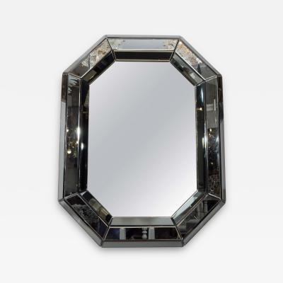 Beveled Gray Glass Octagon Mirror