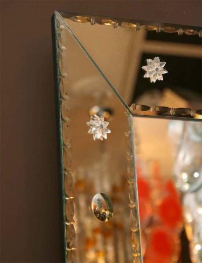 Beveled Square Ponti Mirror with Pie Crust Edge