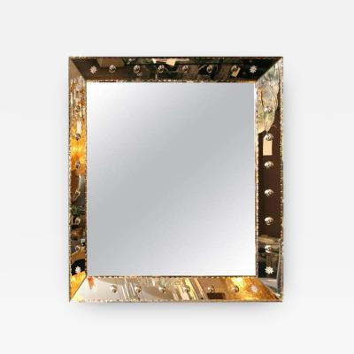 Beveled Square Ponti Mirror with Pie Crust Edge