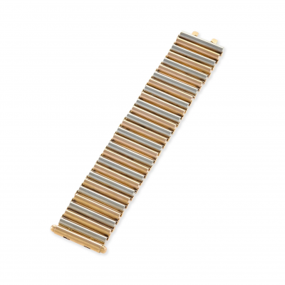 Bi Color Gold Cylinder Bracelet