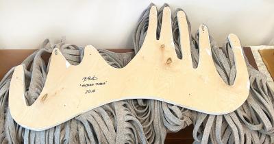 Bianca Pratorius Soft Felt Wall Sculpture Titled Folding Turns Signed 2016