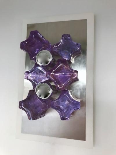 Biancardi Jordan Pair of Sconces Pressed Glass by Biancardi and Jordan Arte Italy 1970