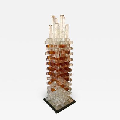 Biancardi Jordan Sculpture Lamp Pressed Glass by Biancardi and Jordan Arte Italy 1970s