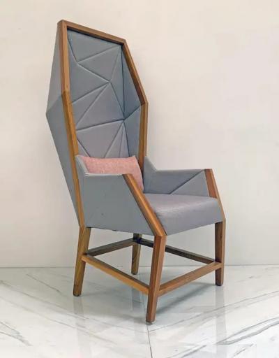 Bias Hooded Lounge Chair Faceted Wingback Inspired by Louis XV Sentry