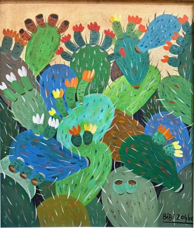 Bibi Zogb Bibi Zogb Artist Cactus Painting Original