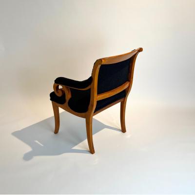 Biedermeier Armchair Solid Beech Black Boucle South Germany circa 1830