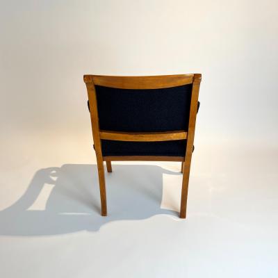 Biedermeier Armchair Solid Beech Black Boucle South Germany circa 1830