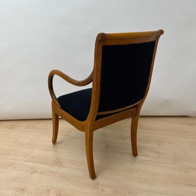 Biedermeier Armchair Walnut Black Boucle South Germany circa 1835
