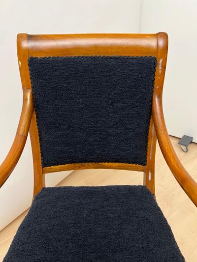 Biedermeier Armchair Walnut Black Boucle South Germany circa 1835