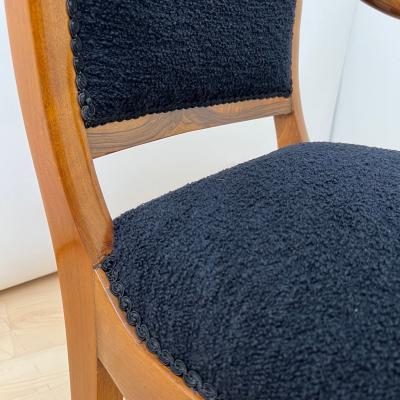 Biedermeier Armchair Walnut Black Boucle South Germany circa 1835