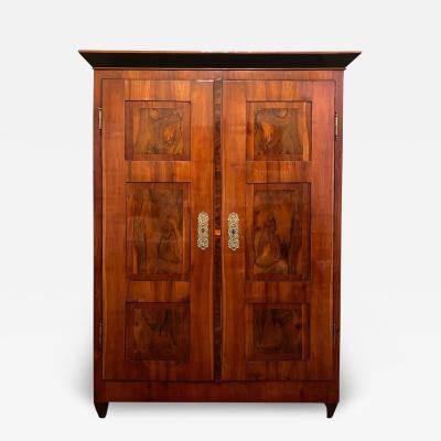 Biedermeier Armoire Cherry Walnut Ebony Brass South Germany circa 1820