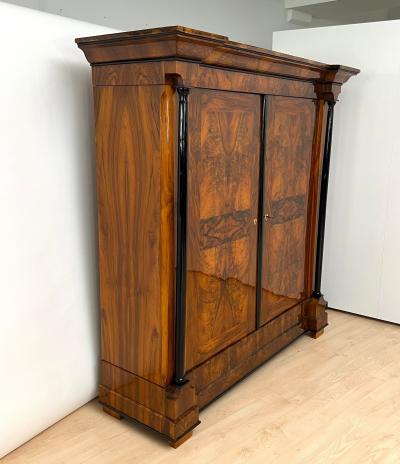 Biedermeier Armoire Walnut Veneer South Germany circa 1820