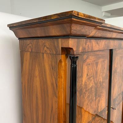 Biedermeier Armoire Walnut Veneer South Germany circa 1820