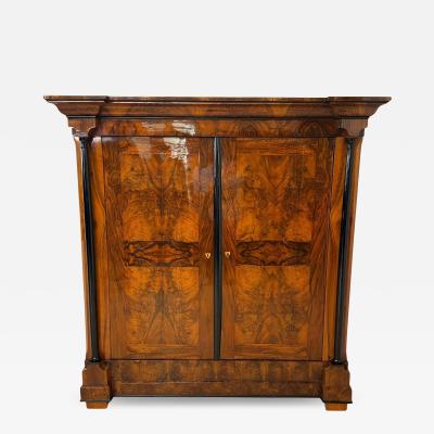 Biedermeier Armoire Walnut Veneer South Germany circa 1820